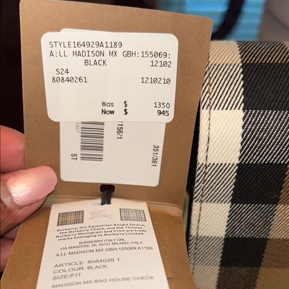 Burberry Crossbody Bag in Tan, Black, and Red Check - Picture 4 of 8